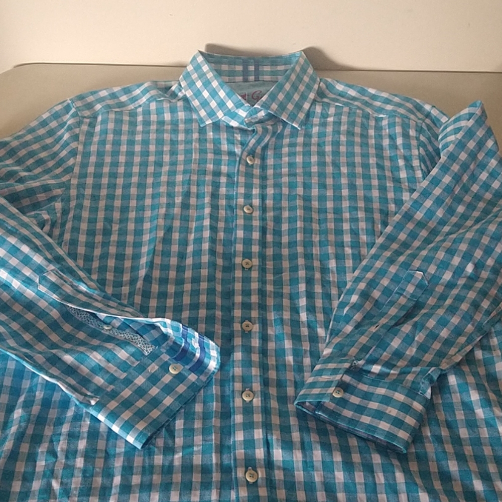 Robert Graham modern America L linen and cotton